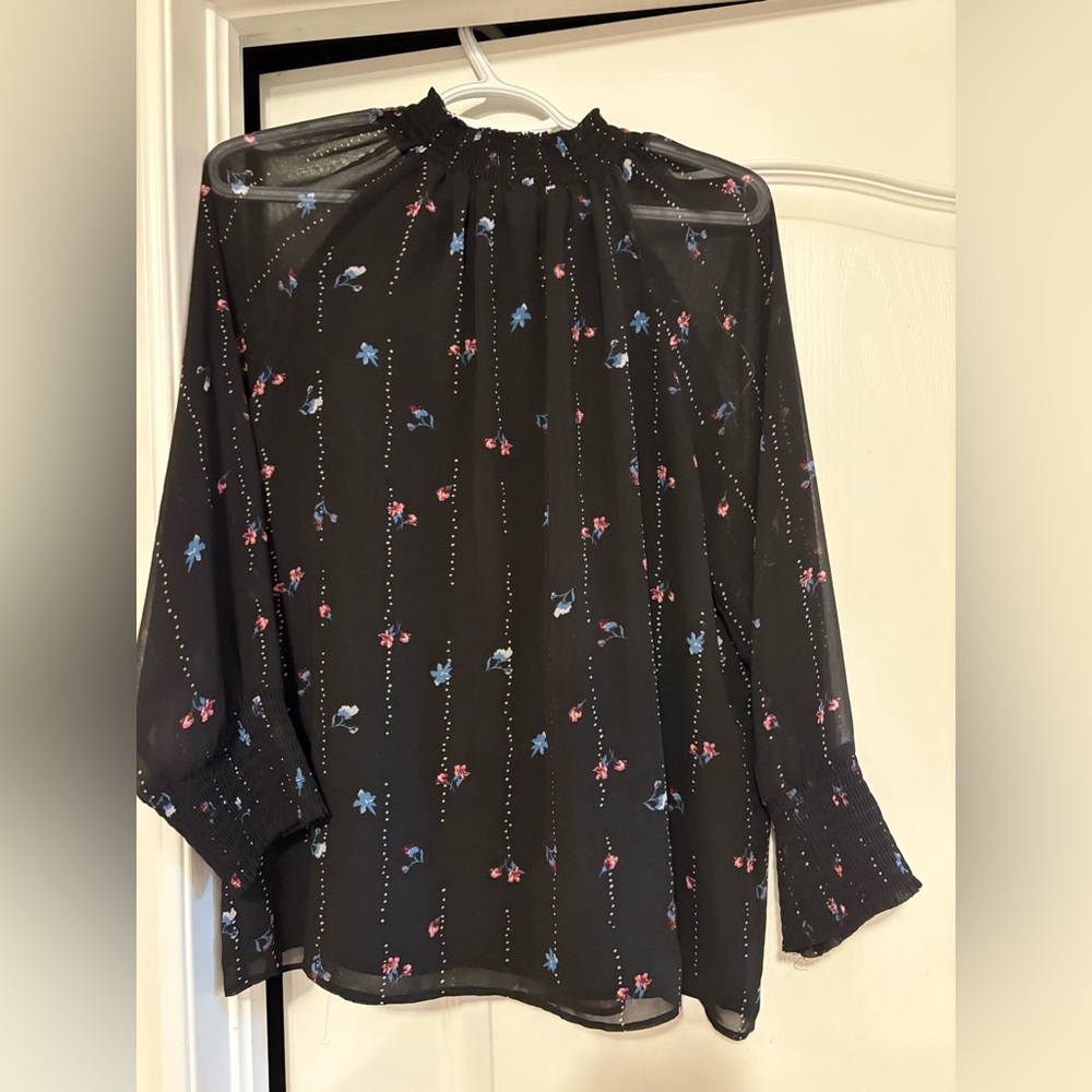 Reitmans Black Top with Vibrant Accents